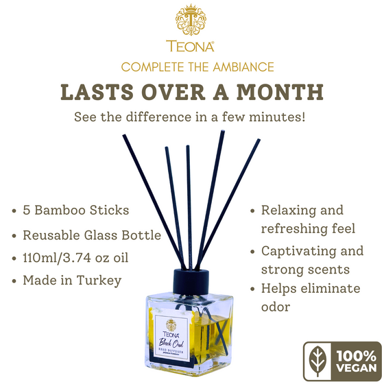 Teona Black Oud Reed Diffuser